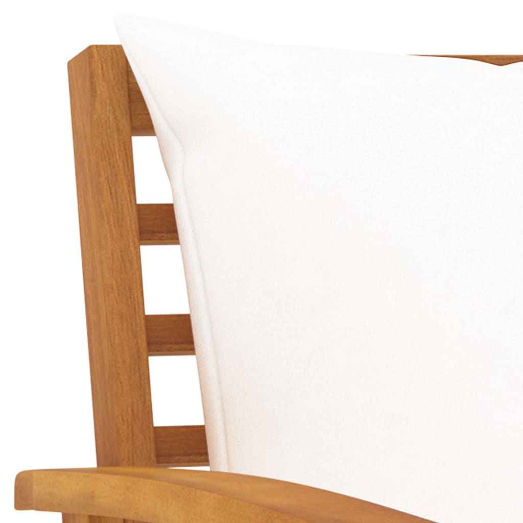 Bancă de grădină, 120 cm, crem, lemn masiv de acacia