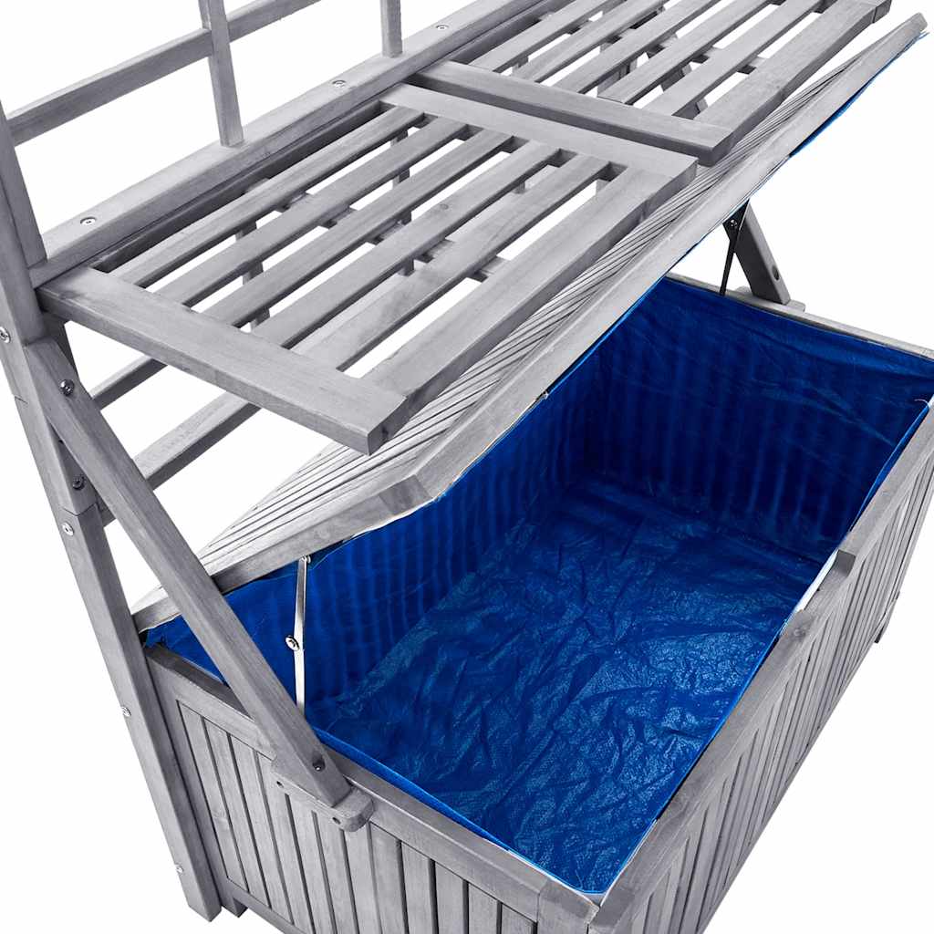 Cutie depozitare cu spalier, gri 99x55x160 cm lemn masiv acacia