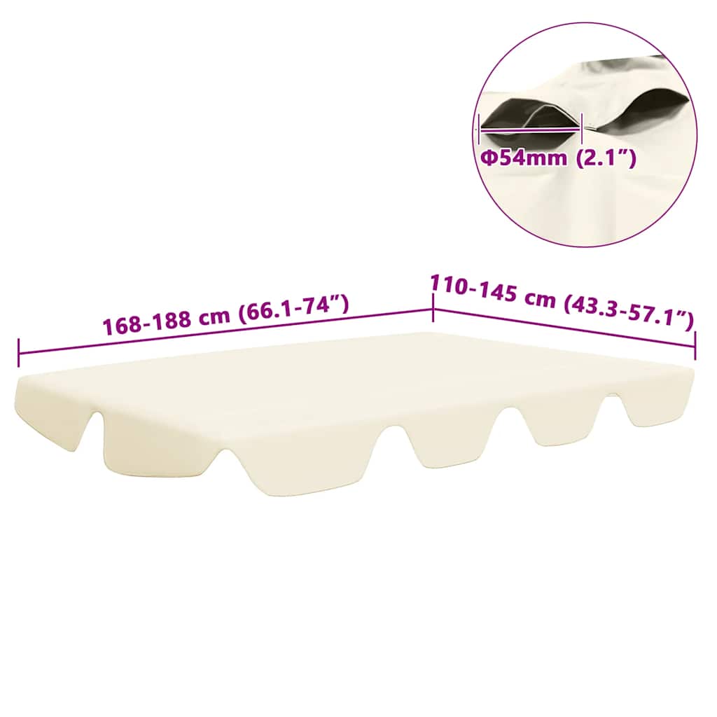 Copertină de rezervă leagăn grădină, crem, 188/168x145/110cm