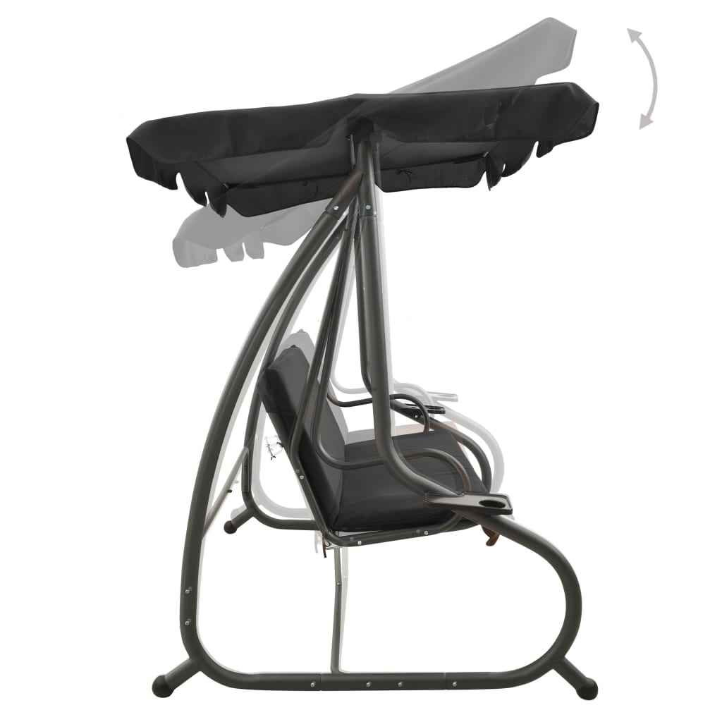 Balansoar de exterior cu copertină, antracit