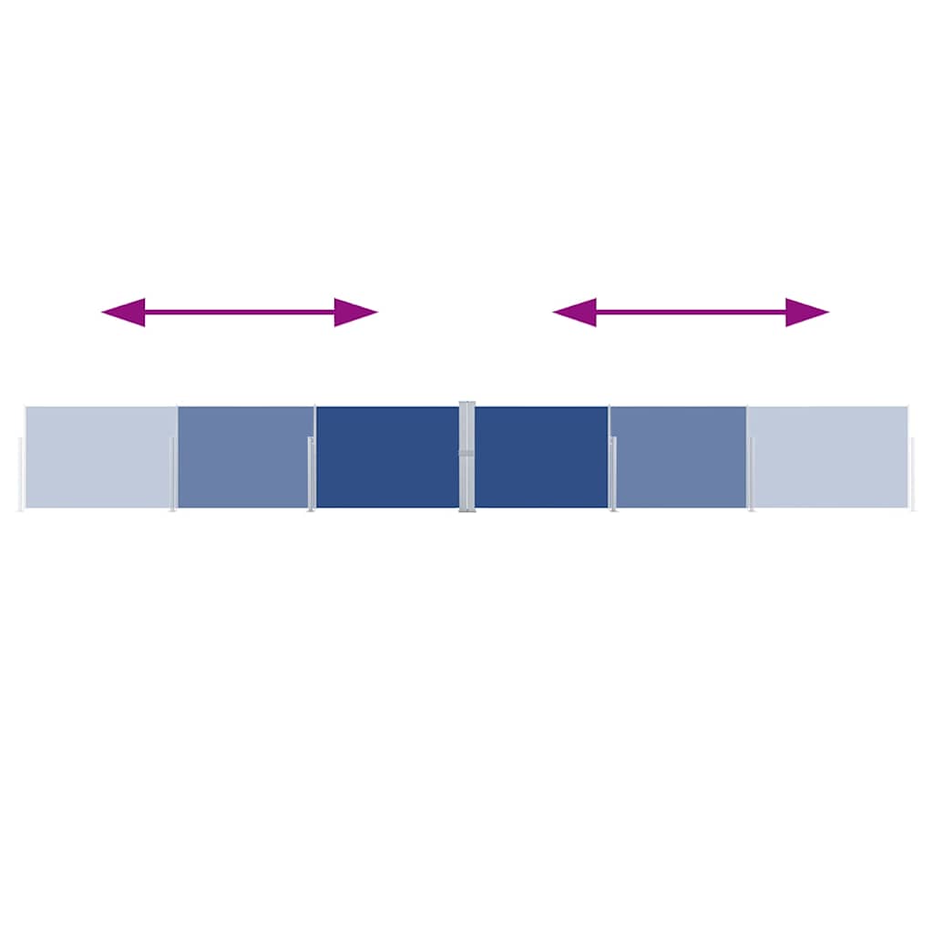 Copertină laterală retractabilă de terasă, albastru, 170x1200cm