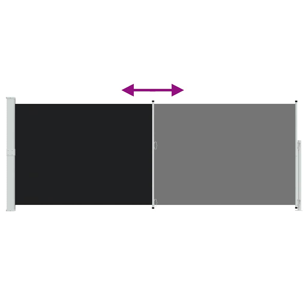 Copertină laterală retractabilă de terasă, negru, 180x500 cm