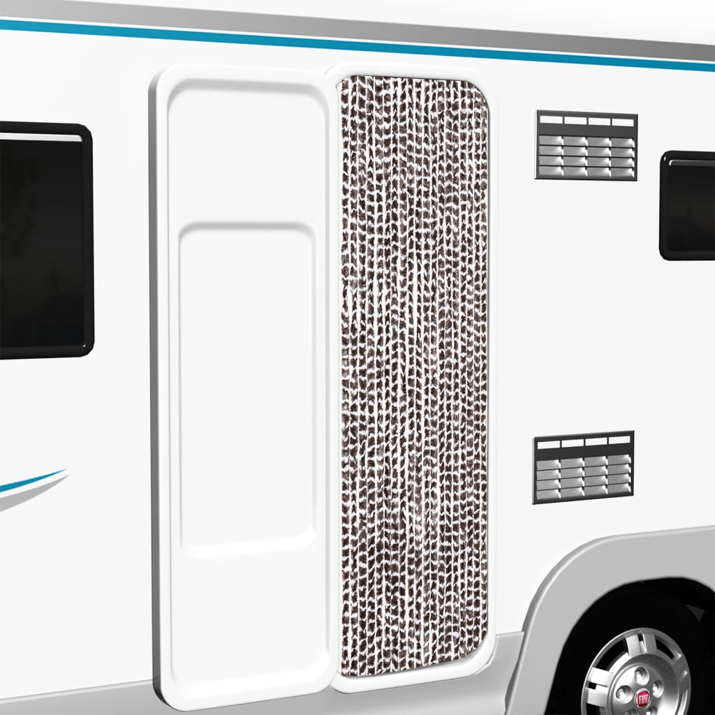 Perdea pentru insecte, maro și alb, 56 x 185 cm, chenille