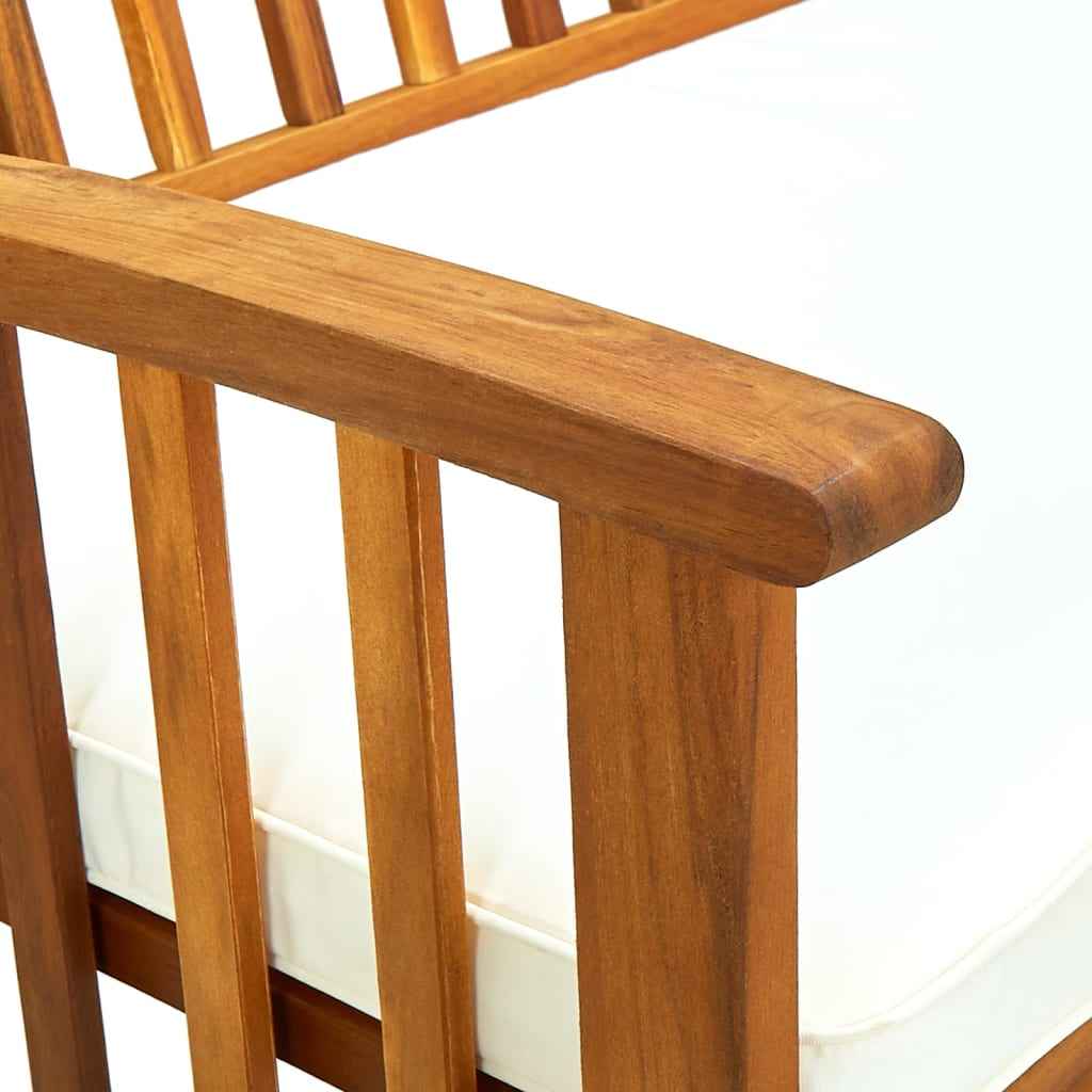 Bancă de grădină cu pernă, 147 cm, lemn masiv de acacia