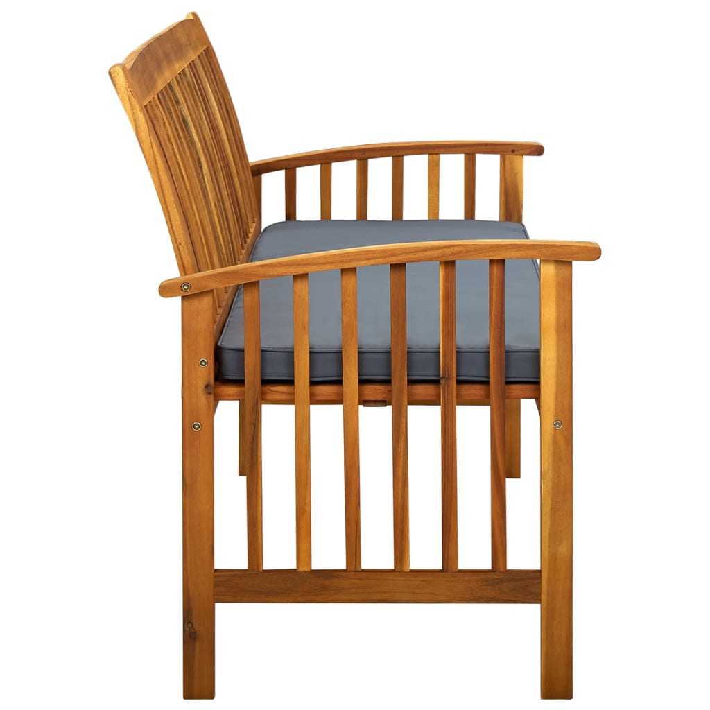 Bancă de grădină cu pernă, 147 cm, lemn masiv de acacia