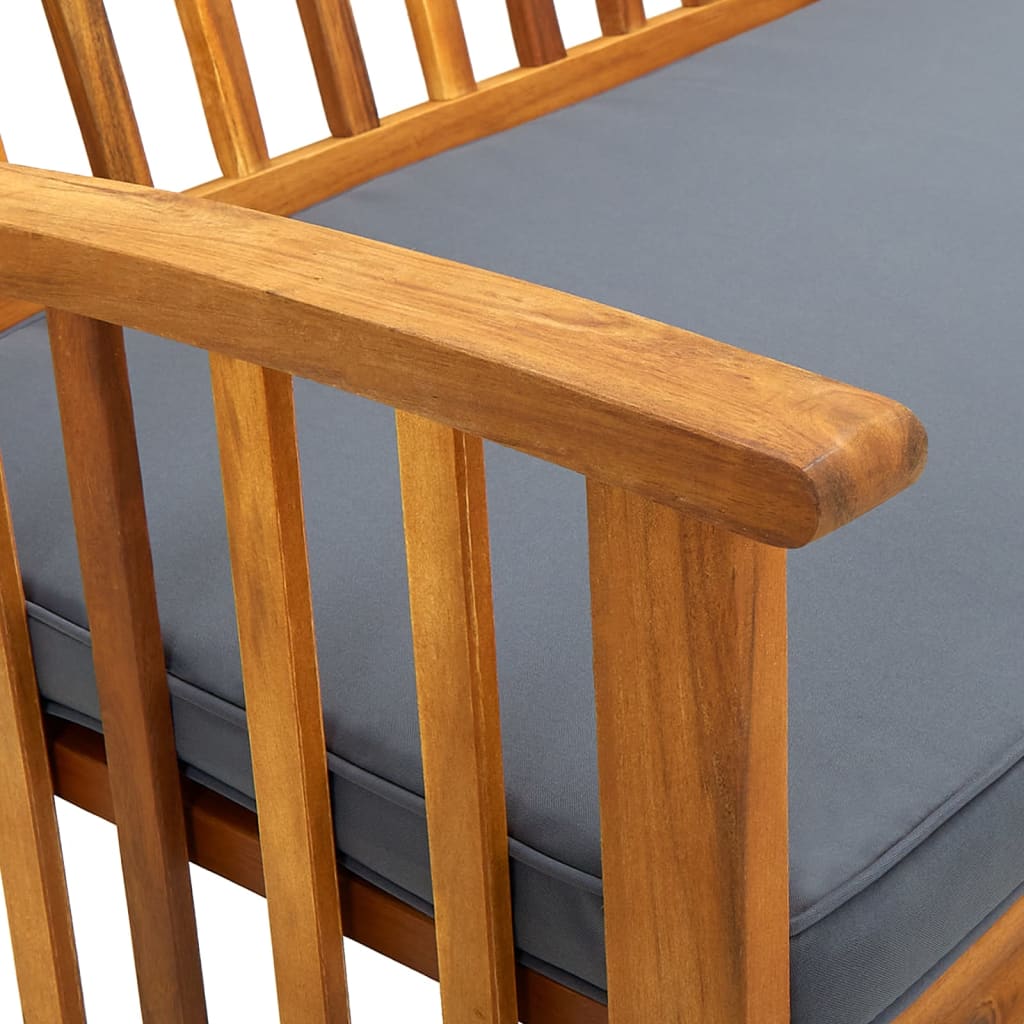 Bancă de grădină cu pernă, 147 cm, lemn masiv de acacia