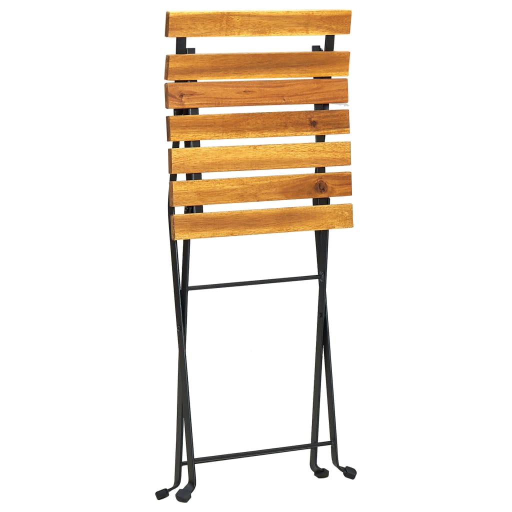 Set mobilier bistro pliabil, 3 piese, lemn masiv de acacia