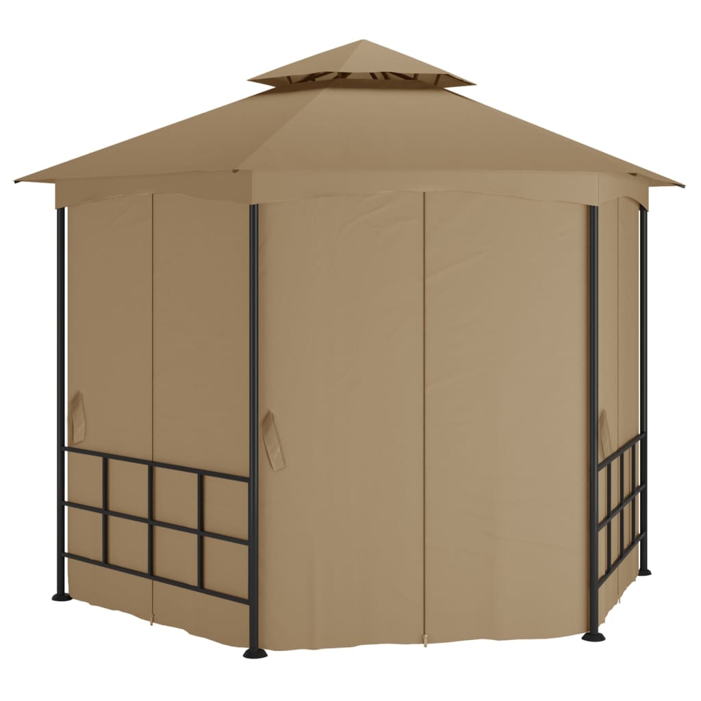 Pavilion cu pereți laterali, gri taupe, 3,1x2,7 m