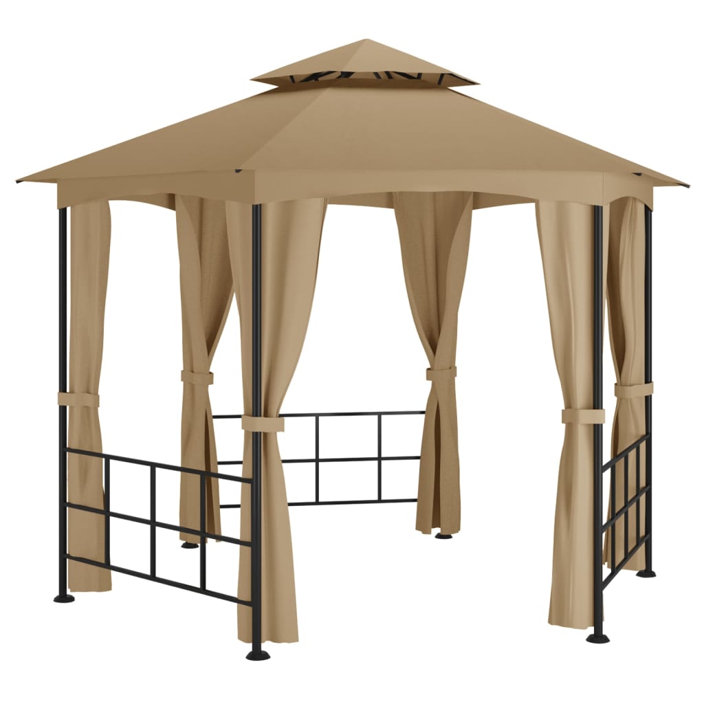 Pavilion cu pereți laterali, gri taupe, 3,1x2,7 m