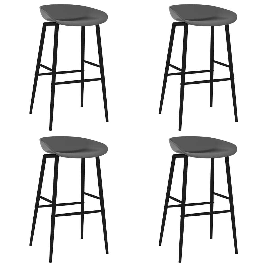 Set mobilier de bar, 5 piese, negru și gri