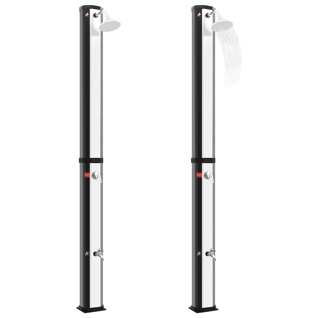 Duș solar de exterior cu cap de duș și robinet, 35 L