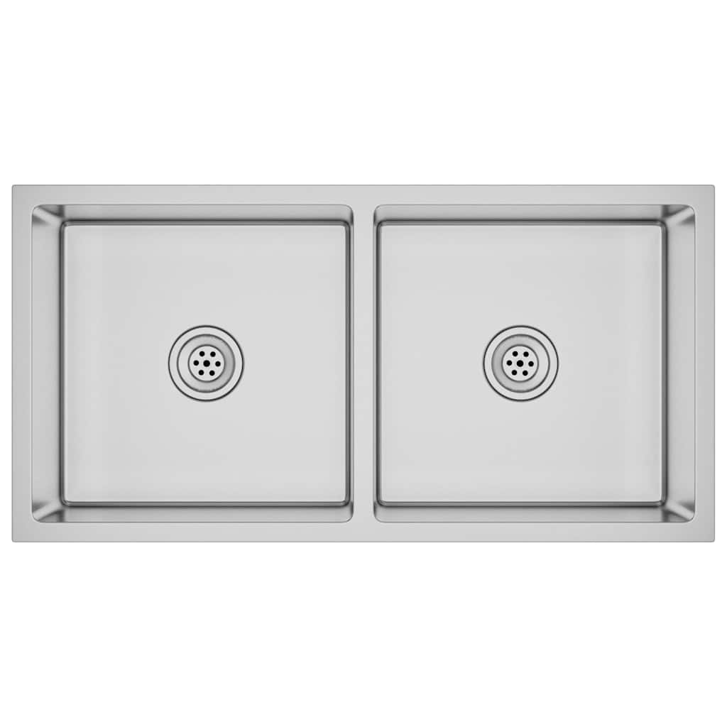 Chiuvetă de bucătărie lucrată manual, oțel inoxidabil