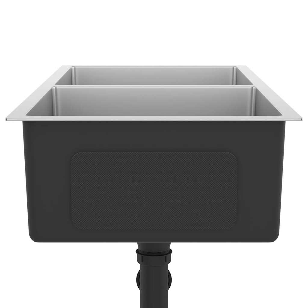 Chiuvetă de bucătărie lucrată manual, oțel inoxidabil