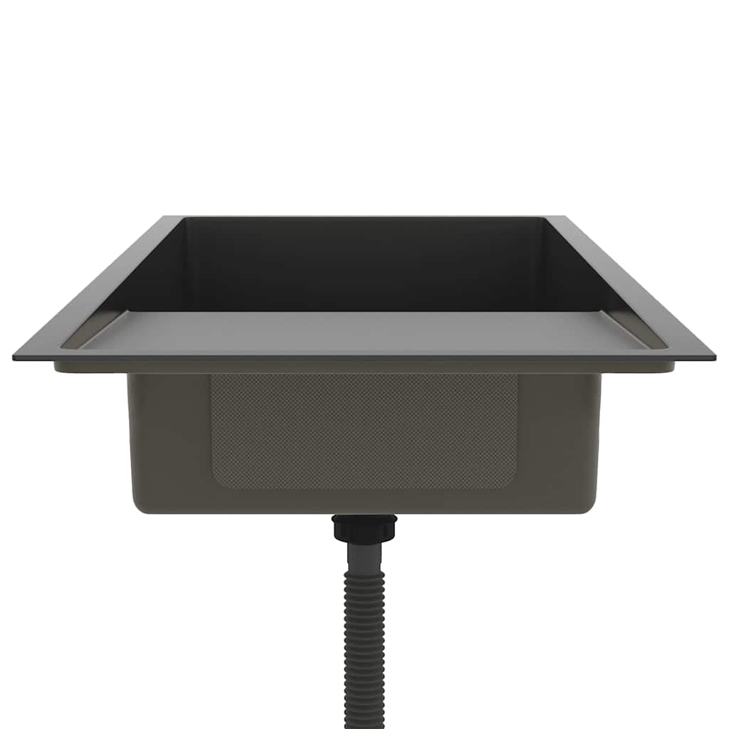 Chiuvetă de bucătărie lucrată manual, negru, oțel inoxidabil