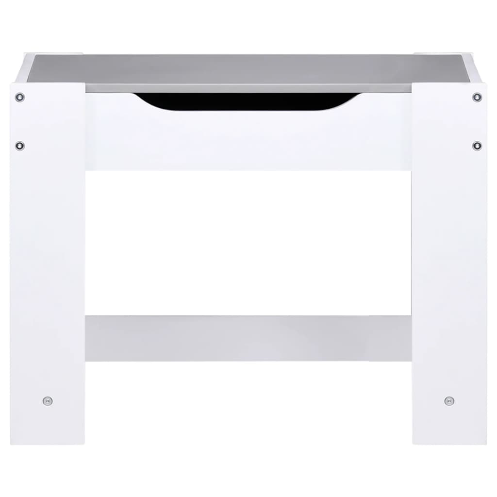 Masă pentru copii, cu 2 scaune, alb, MDF