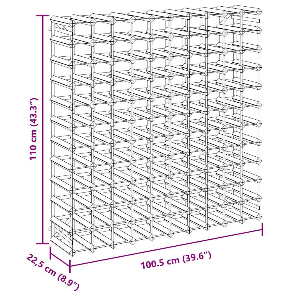 Suport de vinuri, 120 sticle, negru, lemn masiv de pin