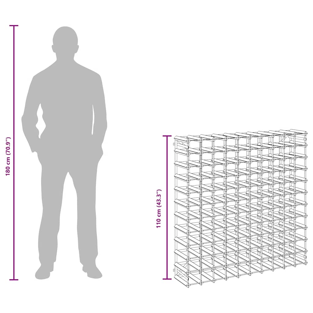 Suport de vinuri, 120 sticle, negru, lemn masiv de pin