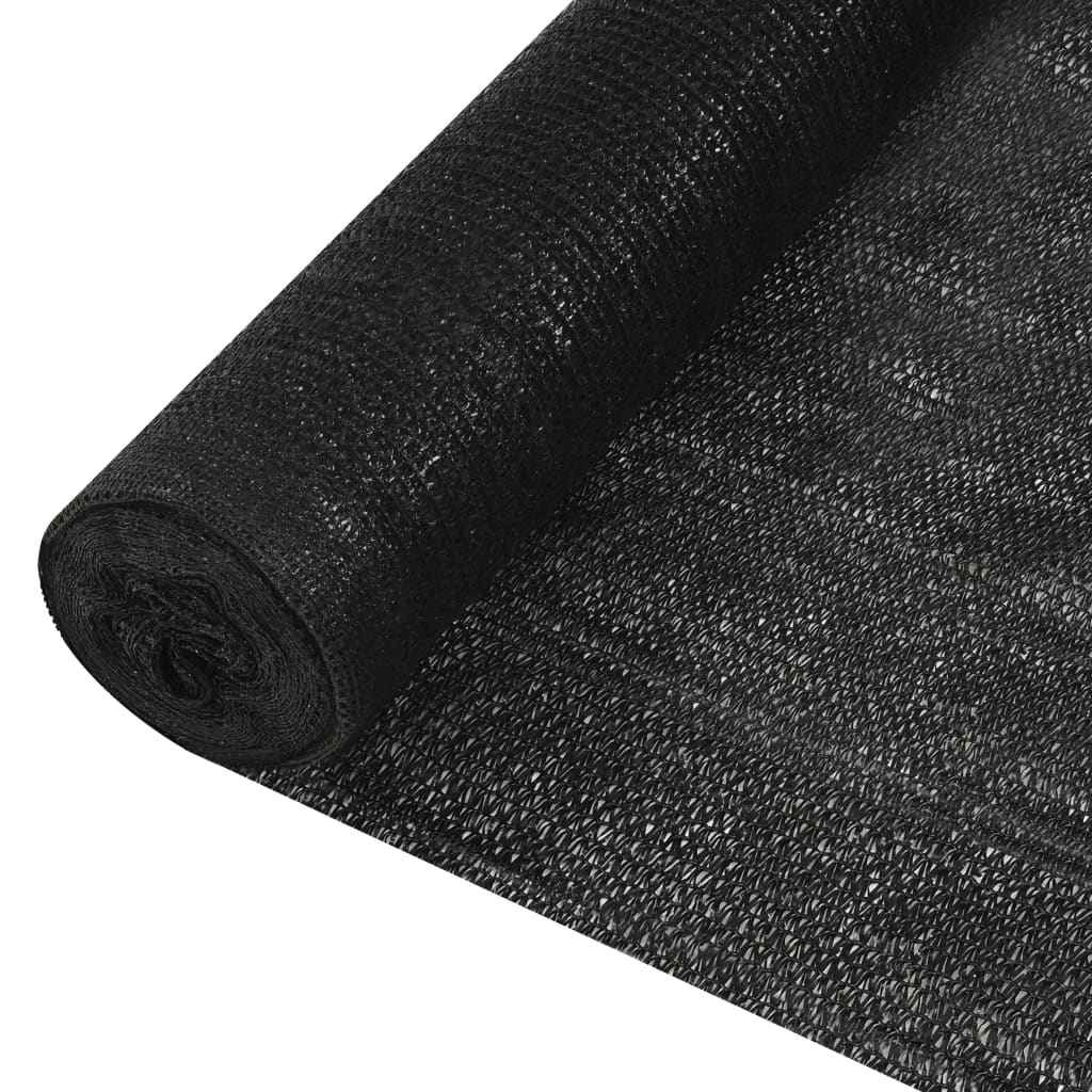 Plasă protecție intimitate, negru, 1,2x25 m, HDPE, 195 g/m²