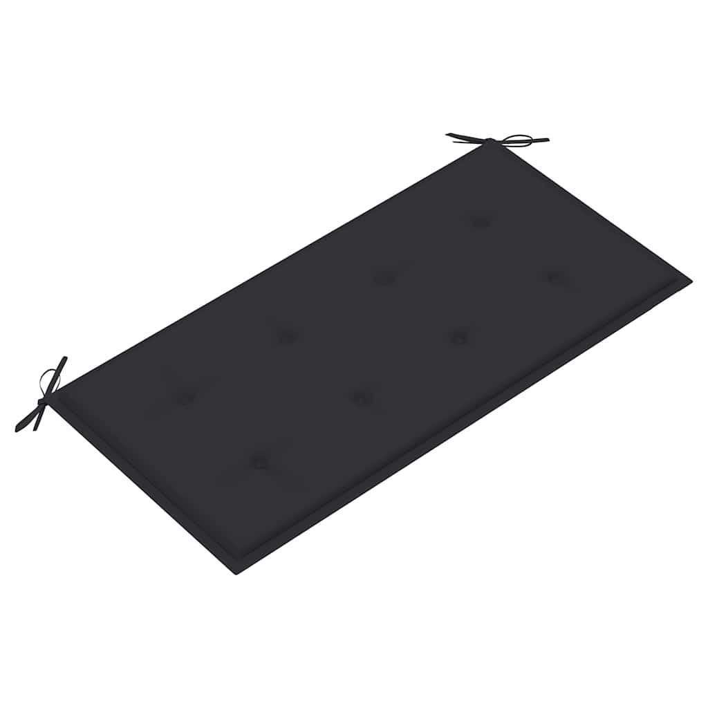 Bancă de grădină, cu pernă antracit, 112 cm, lemn masiv de tec