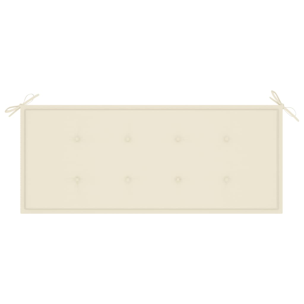 Bancă de grădină stivuibilă cu pernă, 128,5 cm, lemn masiv tec