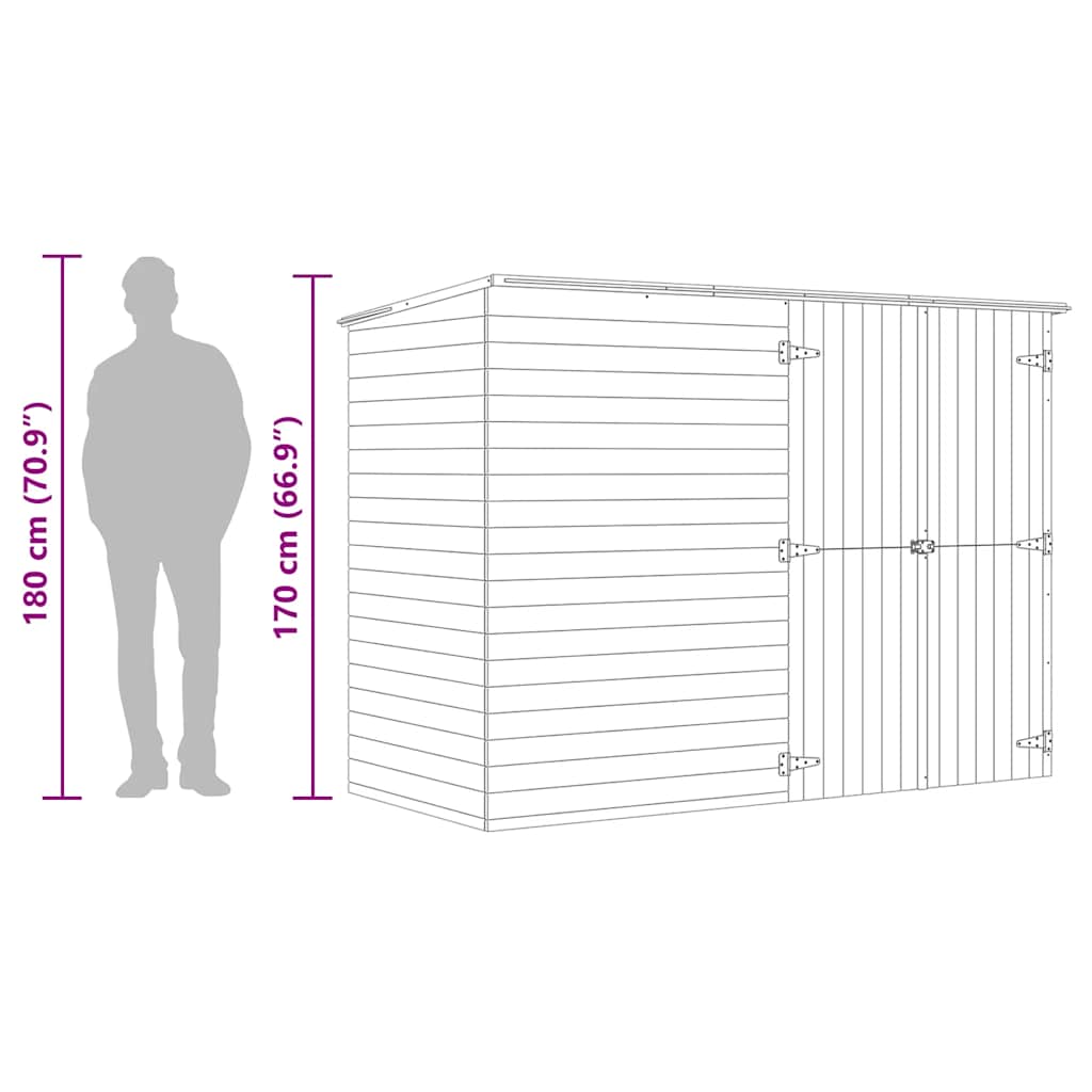 Magazie de grădină de bicicletă, 232x110x170 cm, pin tratat