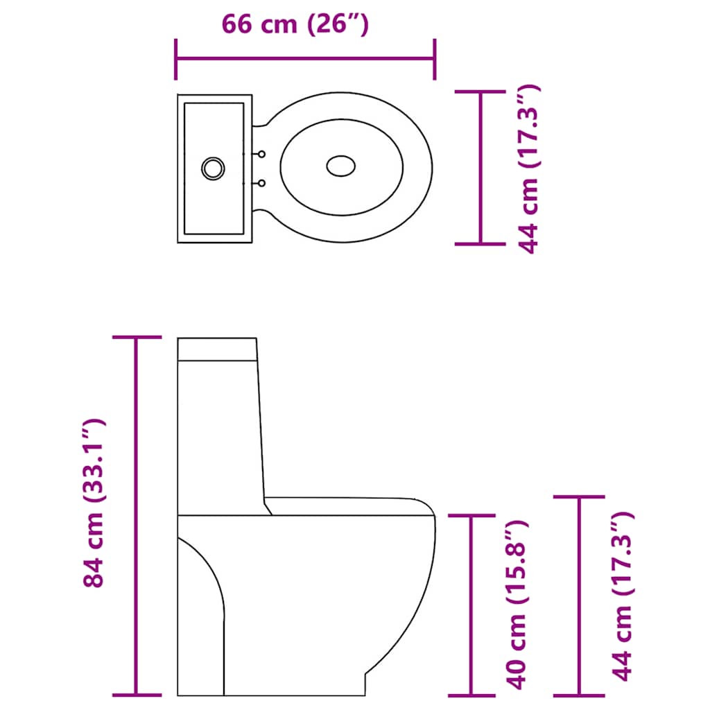 Vas WC toaletă baie, negru, ceramică, rotund, flux inferior