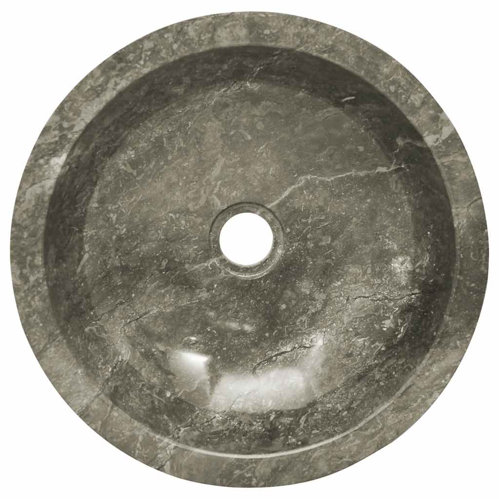 Chiuvetă, gri, Ø40x12 cm, marmură