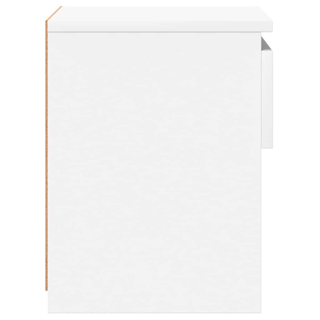 Noptiere, 2 buc., alb, 40x30x39 cm, lemn prelucrat
