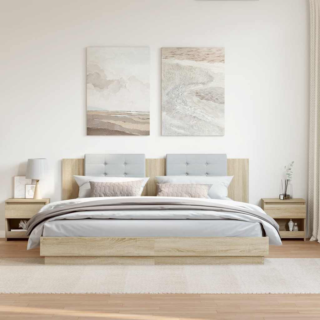 Noptiere, 2 buc., stejar Sonoma, 40x30x39 cm, lemn prelucrat