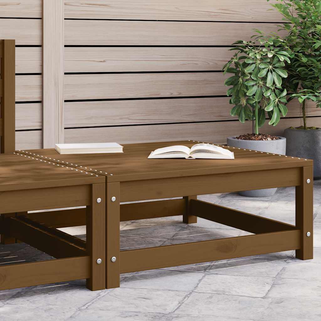 Taburet de grădină, maro miere, 70x70x30 cm, lemn masiv de pin