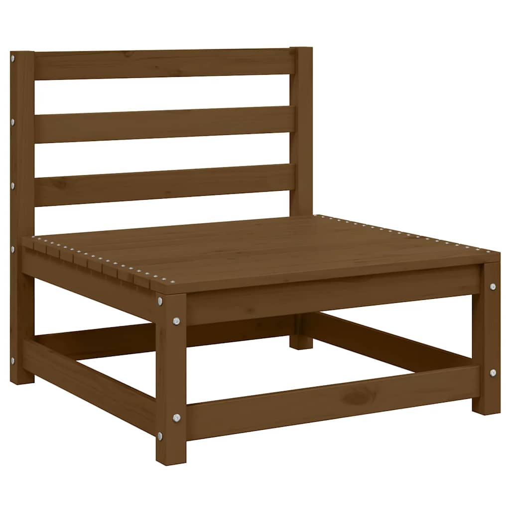 Set mobilier grădină&perne 2 piese, maro miere lemn masiv pin