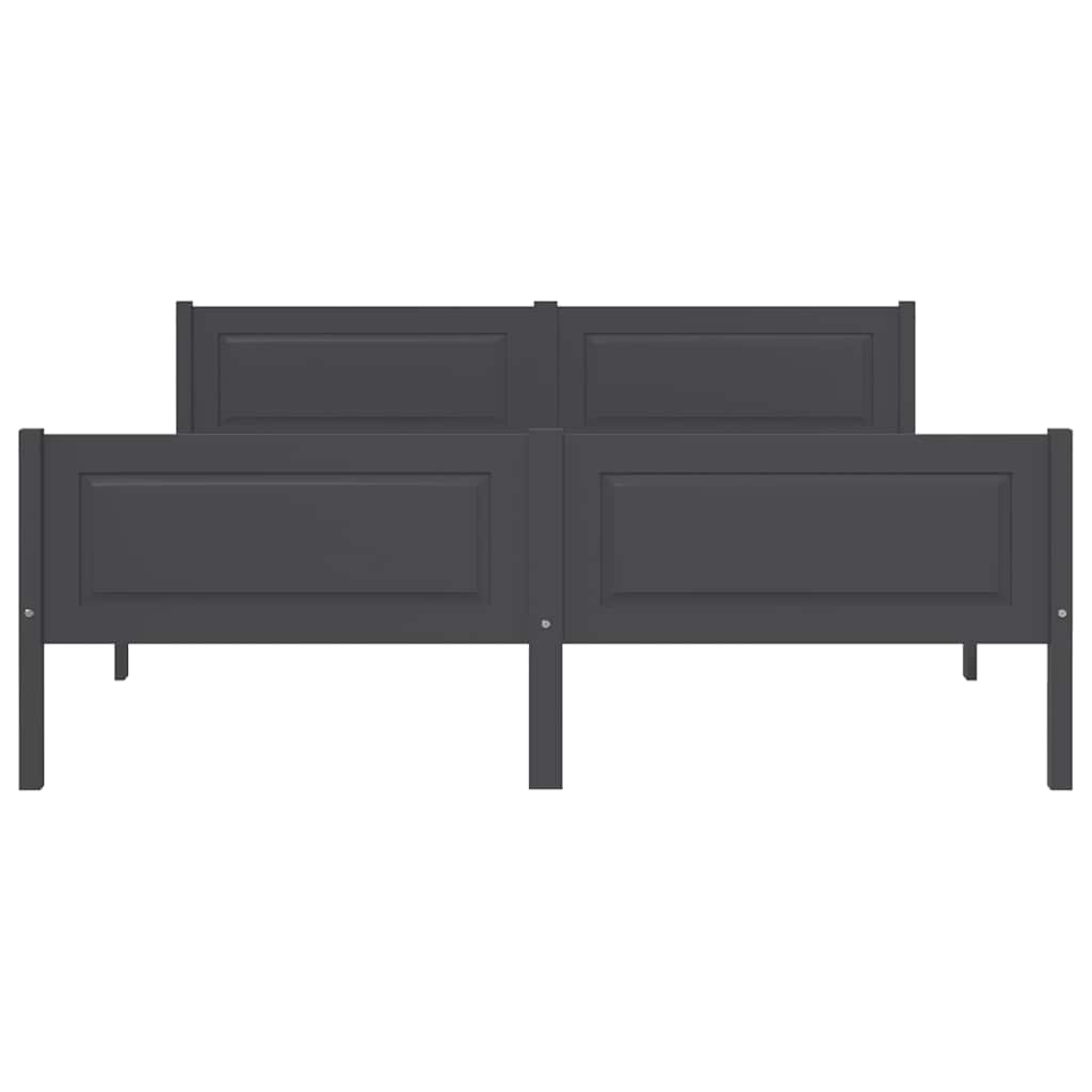 Cadru de pat, gri, 120x200 cm, lemn masiv de pin