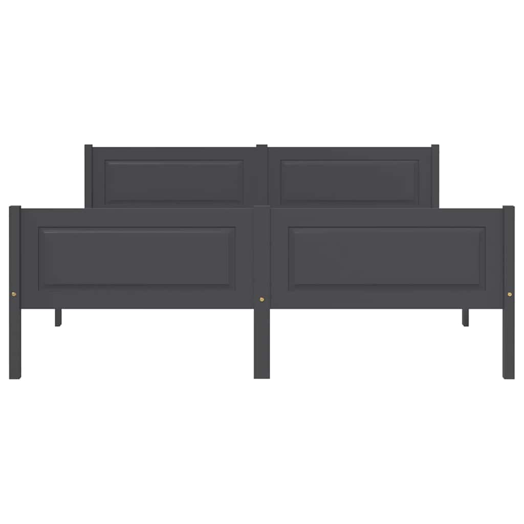 Cadru de pat, gri, 160x200 cm, lemn masiv de pin