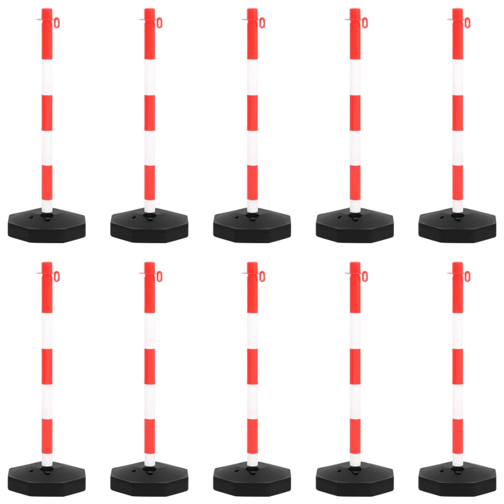 Set stâlp semnalizare trafic, cu lanț din plastic de 10 m