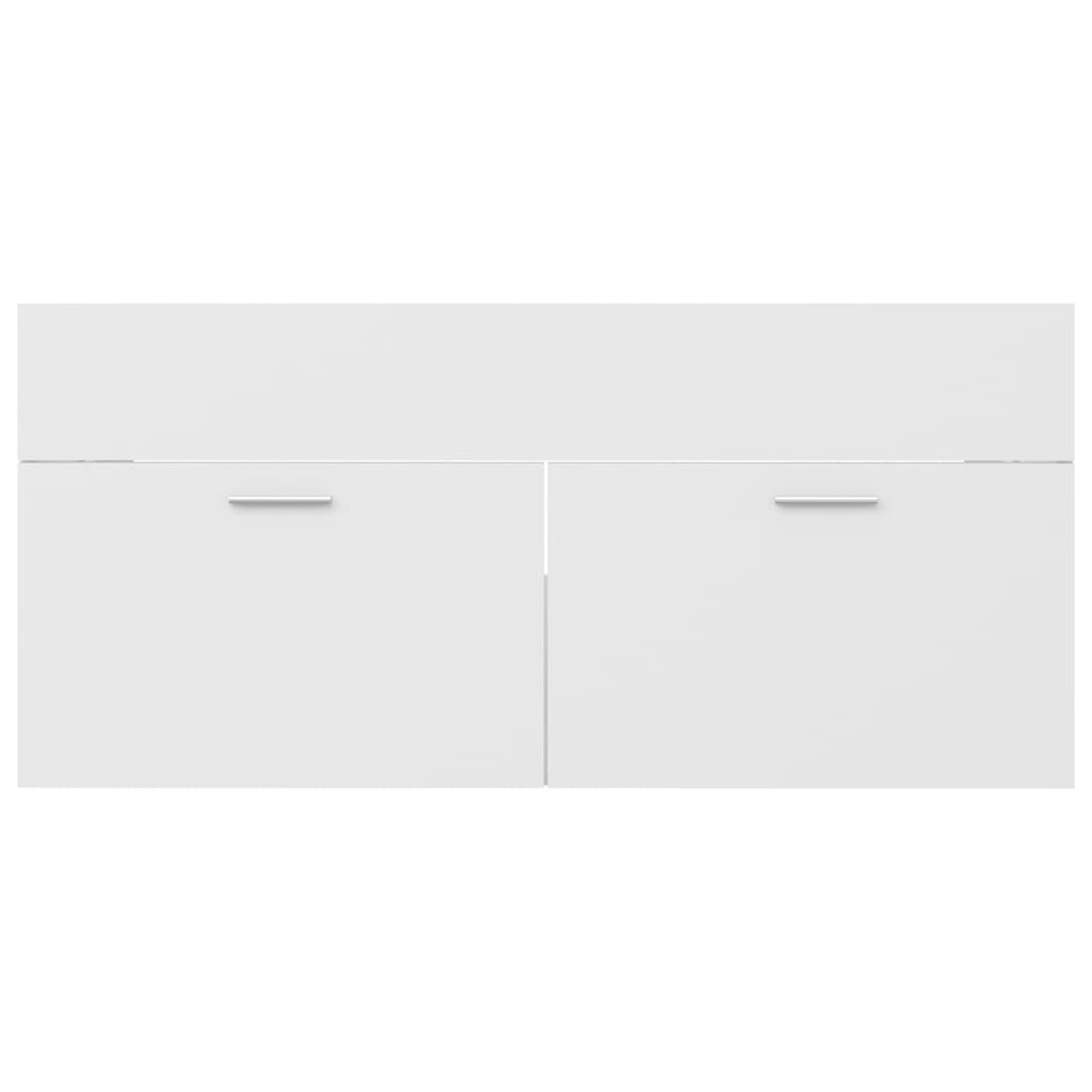 Dulap cu chiuvetă încorporată, alb, lemn prelucrat