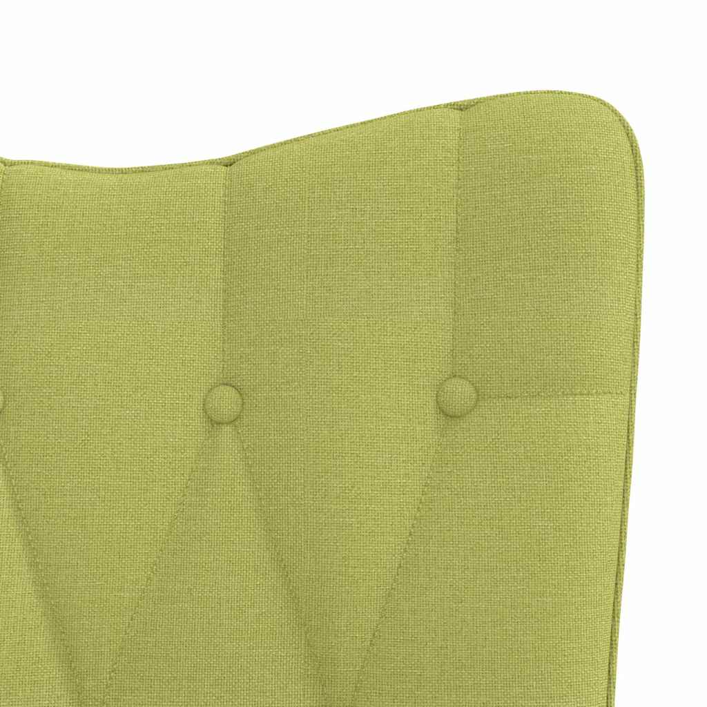 Scaun de relaxare cu taburet, verde, textil