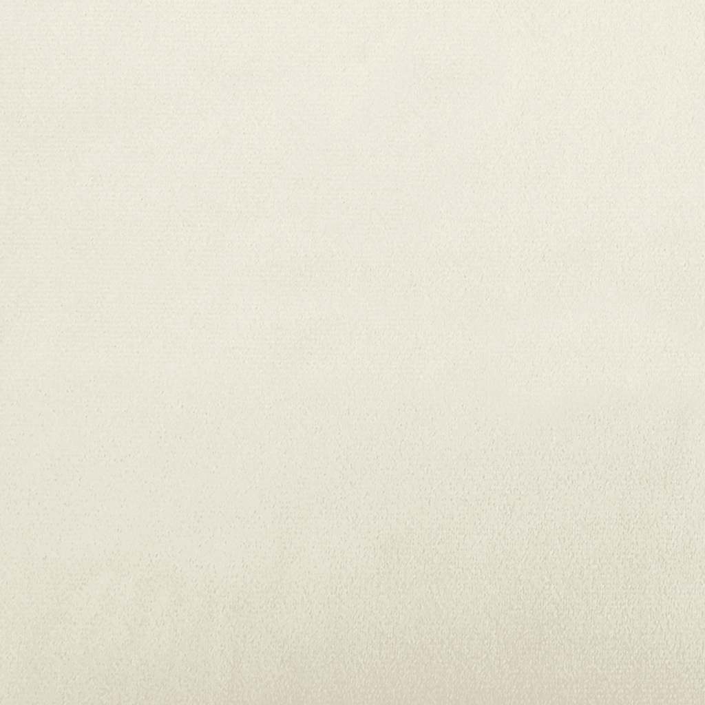 Scaun de relaxare cu taburet, alb crem, catifea