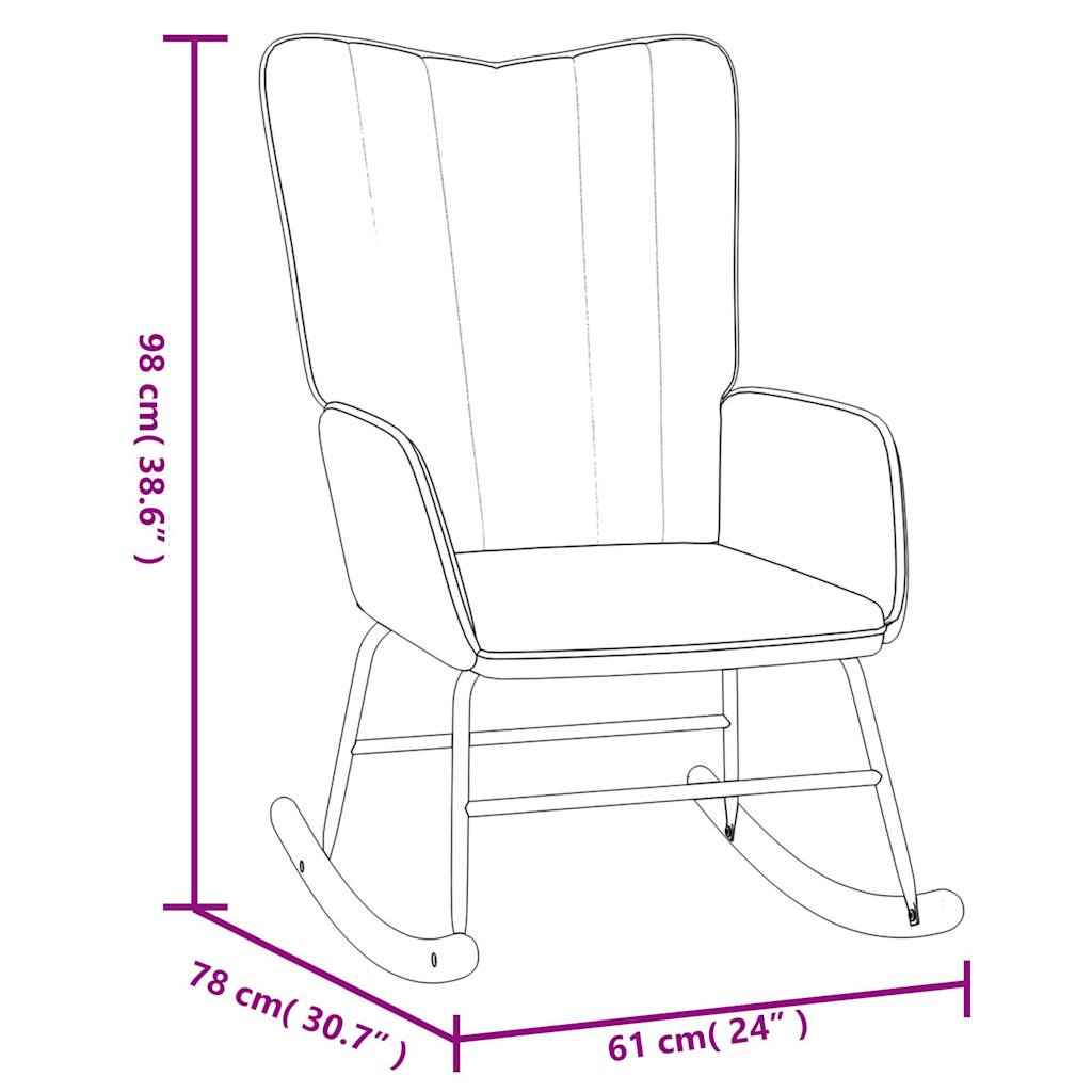 Scaun balansoar cu taburet, negru, catifea