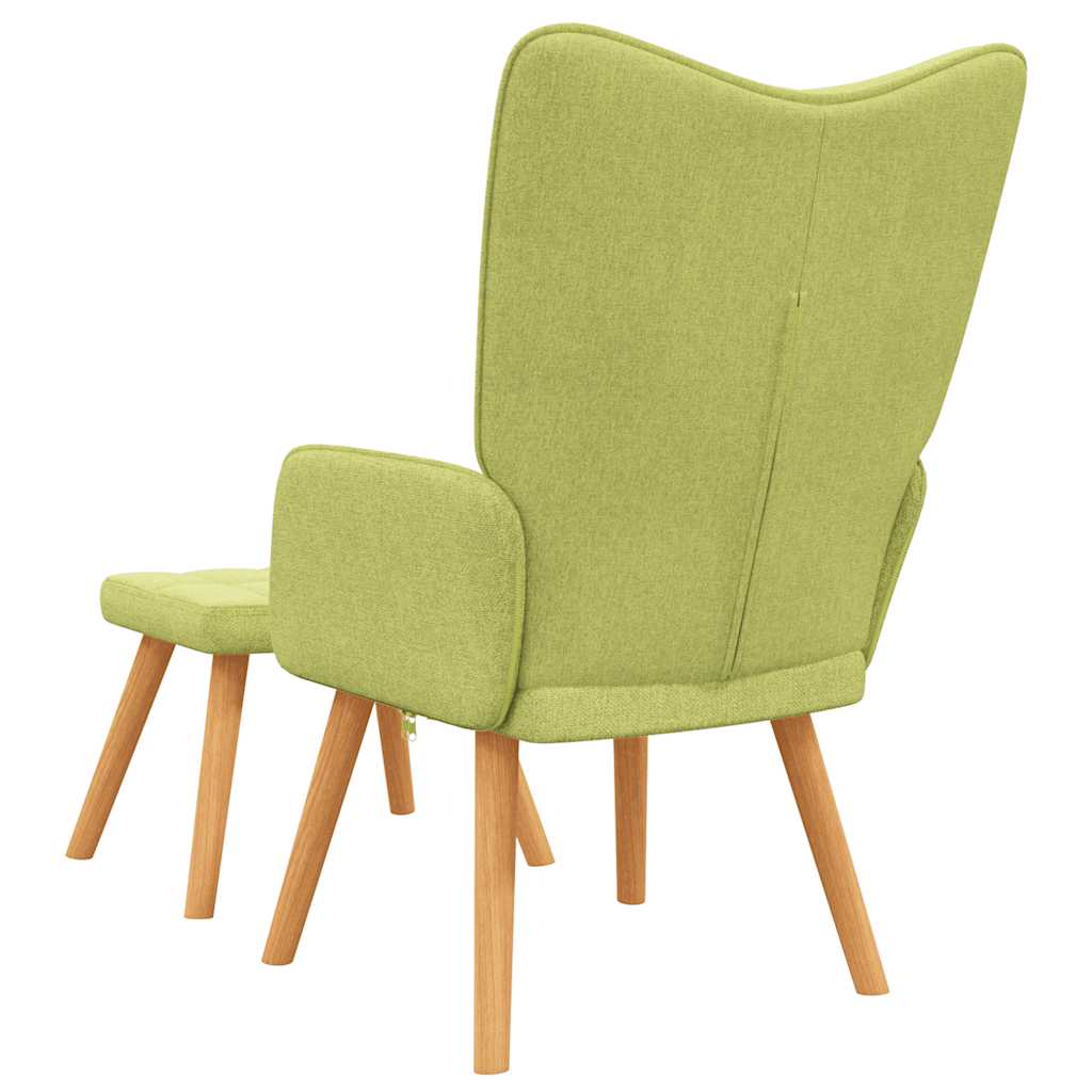 Scaun de relaxare cu taburet, verde, textil