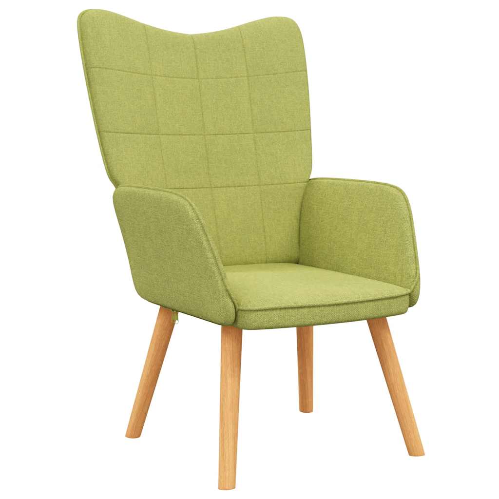 Scaun de relaxare cu taburet, verde, textil
