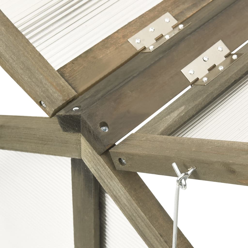 Seră, gri, 114x80x50 cm, lemn de brad