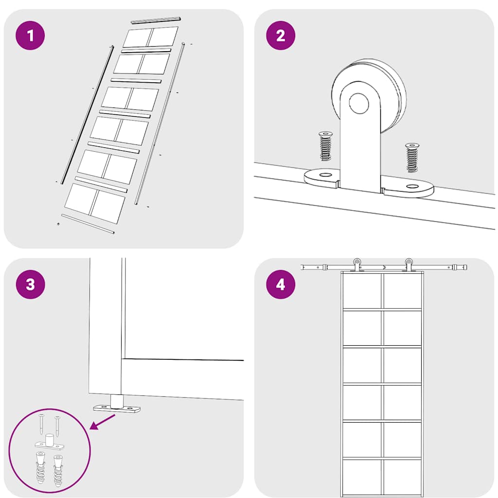 Ușă glisantă, negru, 76x205 cm, sticlă ESG și aluminiu