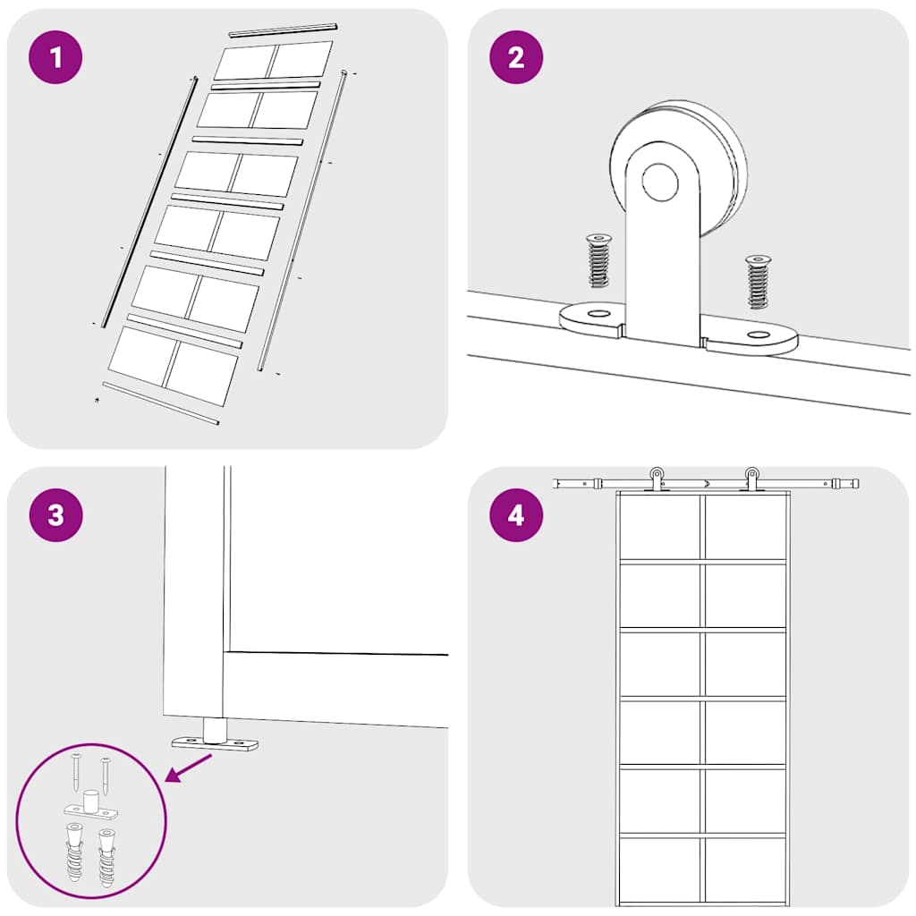 Ușă glisantă, negru, 90x205 cm, sticlă ESG și aluminiu