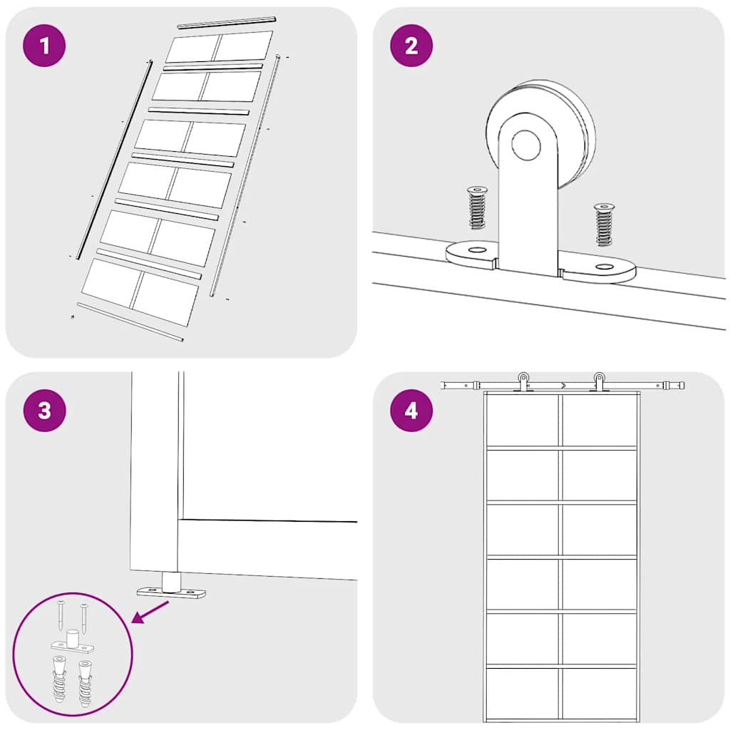 Ușă glisantă, negru, 102x205 cm, sticlă ESG și aluminiu