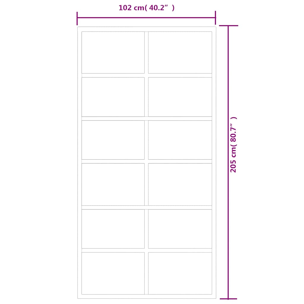 Ușă glisantă, negru, 102x205 cm, sticlă ESG și aluminiu