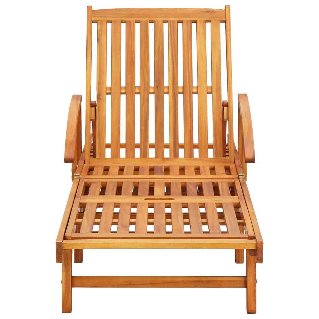 Șezlonguri cu perne, 2 buc., lemn masiv de acacia