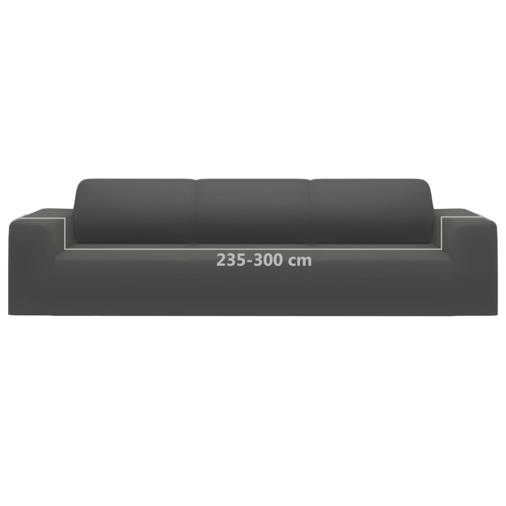 Husă elastică pentru canapea 4 locuri poliester jersey antracit