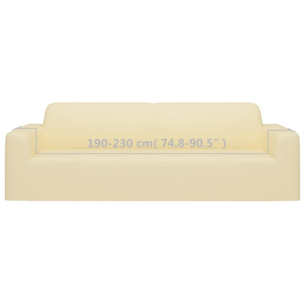 Husă elastică pentru canapea cu 3 locuri poliester jersey crem