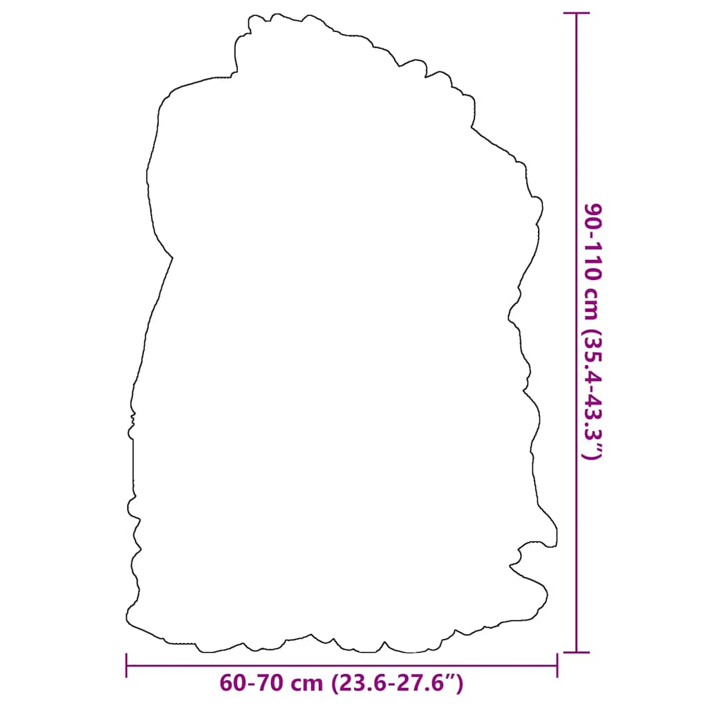 Husă de scaun piele de oaie islandeză, maro, 70x110 cm