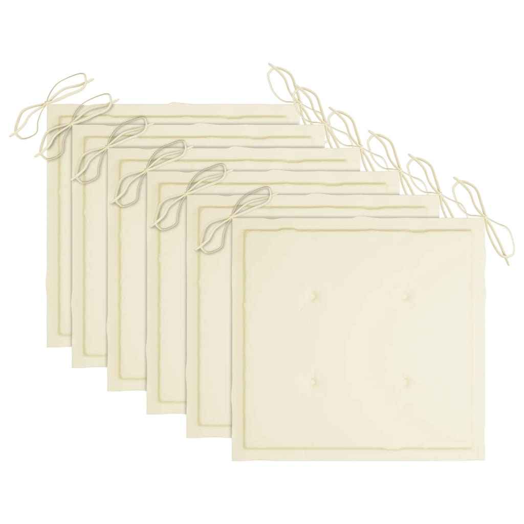 Scaune de exterior cu perne, 6 buc., lemn masiv de acacia